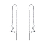 Sterling Silver Dangle Drop Earrings Wave dangle earrings