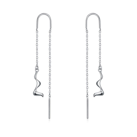 Sterling Silver Dangle Drop Earrings Wave dangle earrings