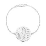 925 Sterling Silver Personalized Monogram Bracelet Length Adjustable 6”-7.5”