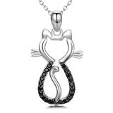 925 Sterling Silver Lovely Cat Fine Jewels Necklace