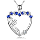 925 Sterling Silver Flower Love Heart Necklace For Mom Gifts