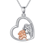 Lion Girl Necklace 925 Sterling Silver Lion Girl Pendant Jewelry Gifts for Women 80/20