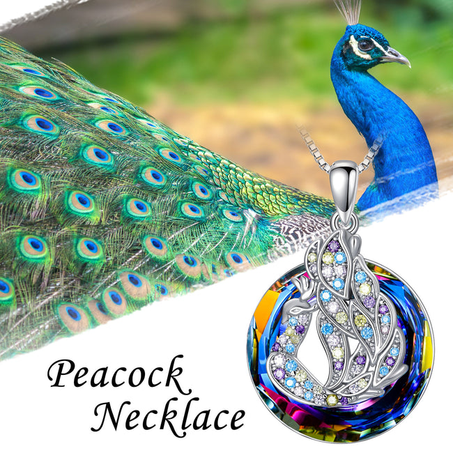 Peacock Necklace 925 Sterling Silver Peacock Necklaces Peacock Jewelry Gift For Women Mom Mother
