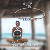 Sterling Sliver 7 Chakra Healing Bracelets for Women Yoga Jewelry