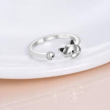 Cat Ring Cute Rings For Women Or Teen Girls Sterling Silver Adjustable US Size 5.5 to size 7