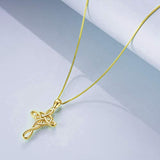 Celtic Knot Cross Sterling Silver Infinity Love Heart Pendant Necklace