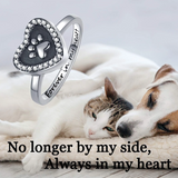 Heart Urn Ring for Ashes Dog Cat Paw Ring Keepsake Cremation Jewelry for Women Girl