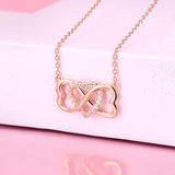 Sterling Silver Infinity Love Heart Necklace Jewelry with Cubic Zircon for Women Mom Wife Lover