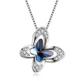 Butterfly Necklace for Women with Blue Crystals