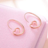 Rose Gold Plated Sterling Silver Love Earrings Jewelry with Cubic Zircon