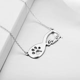Pawprint Infinity Name Necklace-Silver/14K Gold