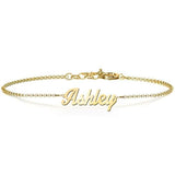 "Ashley"-925 Sterling Silver Personalized Name Bracelet Length Adjustable 6”-7.5”