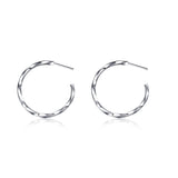 925 Sterling Silver Circle Endless Hoop Earrings for Women Girls Trist Hoop Earrings