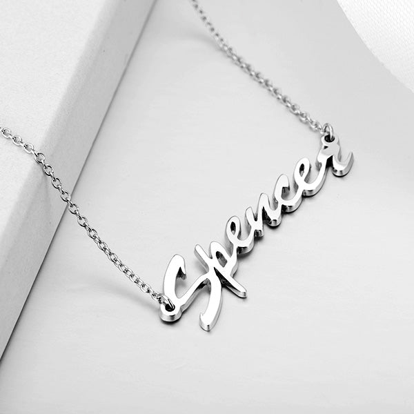 925 Sterling Silver Special Font Personalized Name or Text  Necklace Adjustable 18”-20”