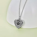 Sunflower Cremation Jewelry for Ashes Sterling Silver Urn Necklace for Ashes Women Men Cherish Memories Jewelry to Keep Someone Near to You
