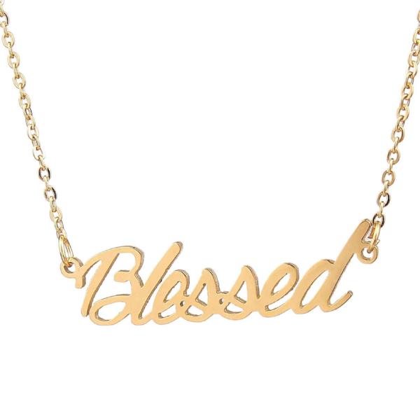 "Blessed "-Copper/925 Sterling Silver Personalized Name Necklace Adjustable Chain 16"-20" page sample