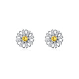 Flower Series Earrings Studs with Crystal,Gift for Women Girls