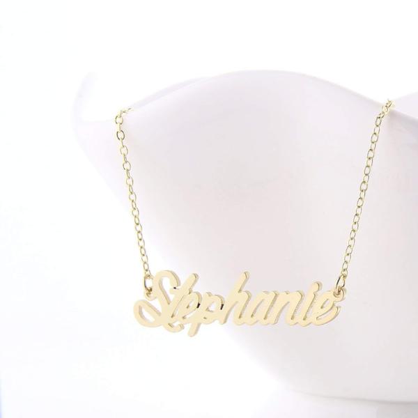 "Stephanie"-Copper/925 Sterling Silver Personalized Classic Name Necklace Adjustable 18”-20”