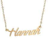 "Hannah"-Copper/925 Sterling Silver Personalized Name Necklace Adjustable Chain 16"-20"