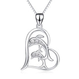 925 Sterling Silver Mom Baby Dolphin Love Pendant Necklace