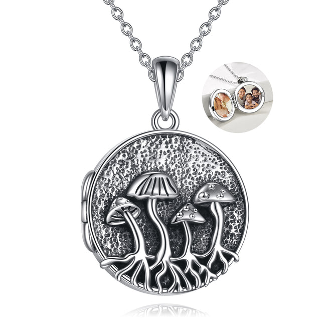 Magical Mushroom Photo Lockets Necklaces Sterling Silver