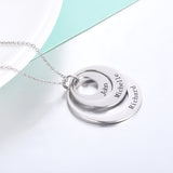 Copper/925 Sterling Silver Personalized Engravable Three Disc Necklace Adjustable 16”-20”