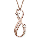 Copper/925 Sterling Silver Personalized Infinity Couple Name Necklace Adjustable 16”-20”