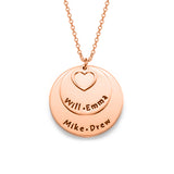 You and Me Copper/925 Sterling Silver Personalized Engravable  Necklace -Adjustable 16”-20”