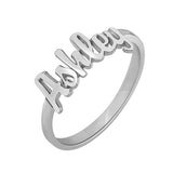 Copper/925 Sterling Silver Personalized Script Name Ring
