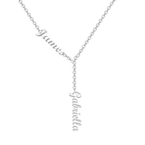 James Gabriella - 925 Sterling Silver Personalized Double Names Name Necklace Adjustable 18”-20”