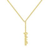 Galriella - 925 Sterling Silver Personalized Vertical Name Necklace Adjustable 18”-20”