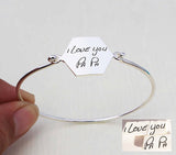 925 Sterling Silver Personalized Signature Hexagon Bangle