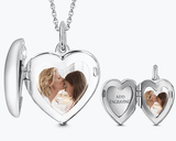 Engravable Heart  Photo Locket With Chain