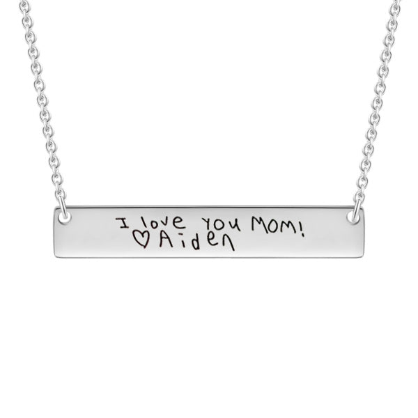Copper/925 Sterling Silver Personalized  Handwriting Necklace Adjustable 16”-20”