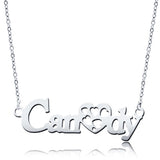 Sweet Love-- Hollow Out Heart 925 Sterling Silver Name Necklace Adjustable 16”-20”