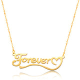 Love You Forever 925 Sterling Silver Personalized Classic Name or Text  Necklace Adjustable 16”-20”