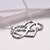 Infinity Love Copper/925 Sterling Silver Personalized Couple Name Necklace Adjustable 16”-20”