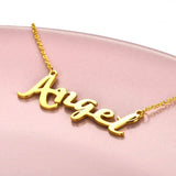 Angel - Copper/925 Sterling Silver Personalized Name or Text Necklace Adjustable 18”-20”