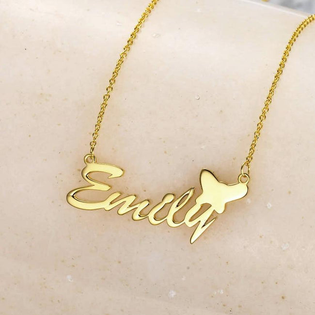 Emily - 925 Sterling Silver Personalized Name Necklace Adjustable 16”-20”