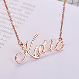 Katie - 925 Sterling Silver/10K/14K/18K Personalized Classic Name Necklace-Rose Gold/Yellow Gold/White Gold Plated