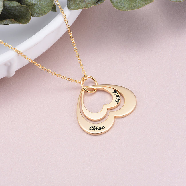 yafeini Custom Name Necklace Personalized Jewelry Copper 925 Sterling Silver Yellow White Adjustable 16”-20” - Double Name