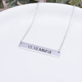 Copper/925 Sterling Silver Personalized Number Bar Necklace  Adjustable 18”-20”