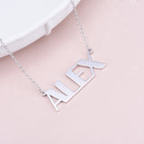 ALEX - 925 Sterling Silver/10K/14K/18K Personalized Capital Letters Name Necklace Adjustable 16”-20”