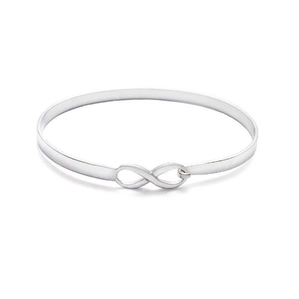 Copper/925 Sterling Silver Personalized Engravable Infinity Bangle Bracelet