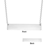 Copper/925 Sterling Silver Personalized Fingerprint Bar Necklace with Back Engraving