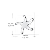 925 Sterling Silver Lovely StarFish Stud Earring