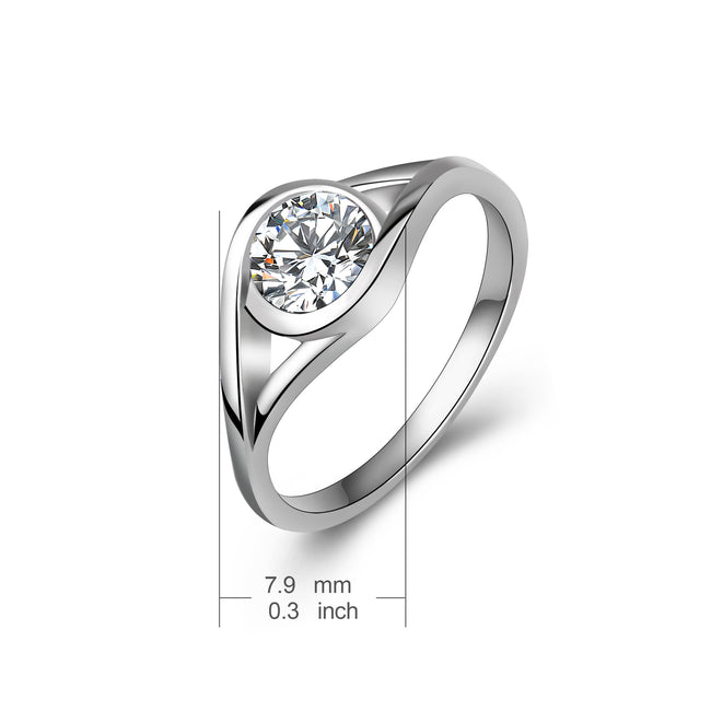 925 Sterling Silver Shinning Zircon Wedding Ring Gift for Woman or Girlfriend