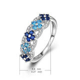 925 Sterling Silver Blue Charm Shinning Jewelry Ring Gift for Woman