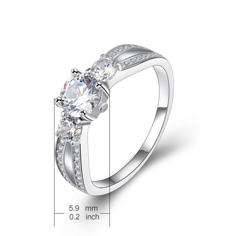 925 Sterling Silver Shinning Zircon Wedding Ring for New Couples Gift for Woman or Girlfriend