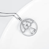 925 Sterling Silver Adorable Dog With Jewelry Necklace